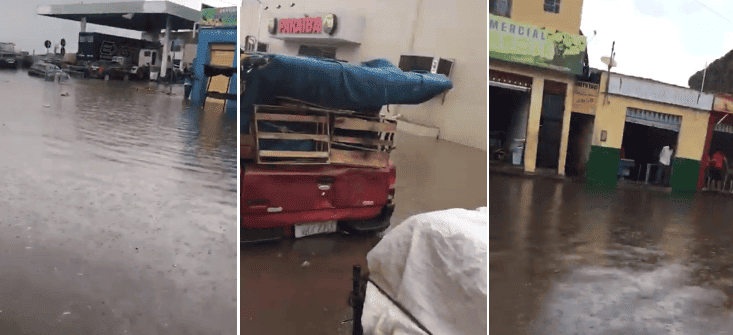 Cidade fica alagada em pleno o B-R-O-BRÓ