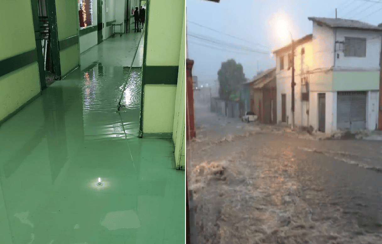 Forte chuva em Floriano alaga ruas e até hospital