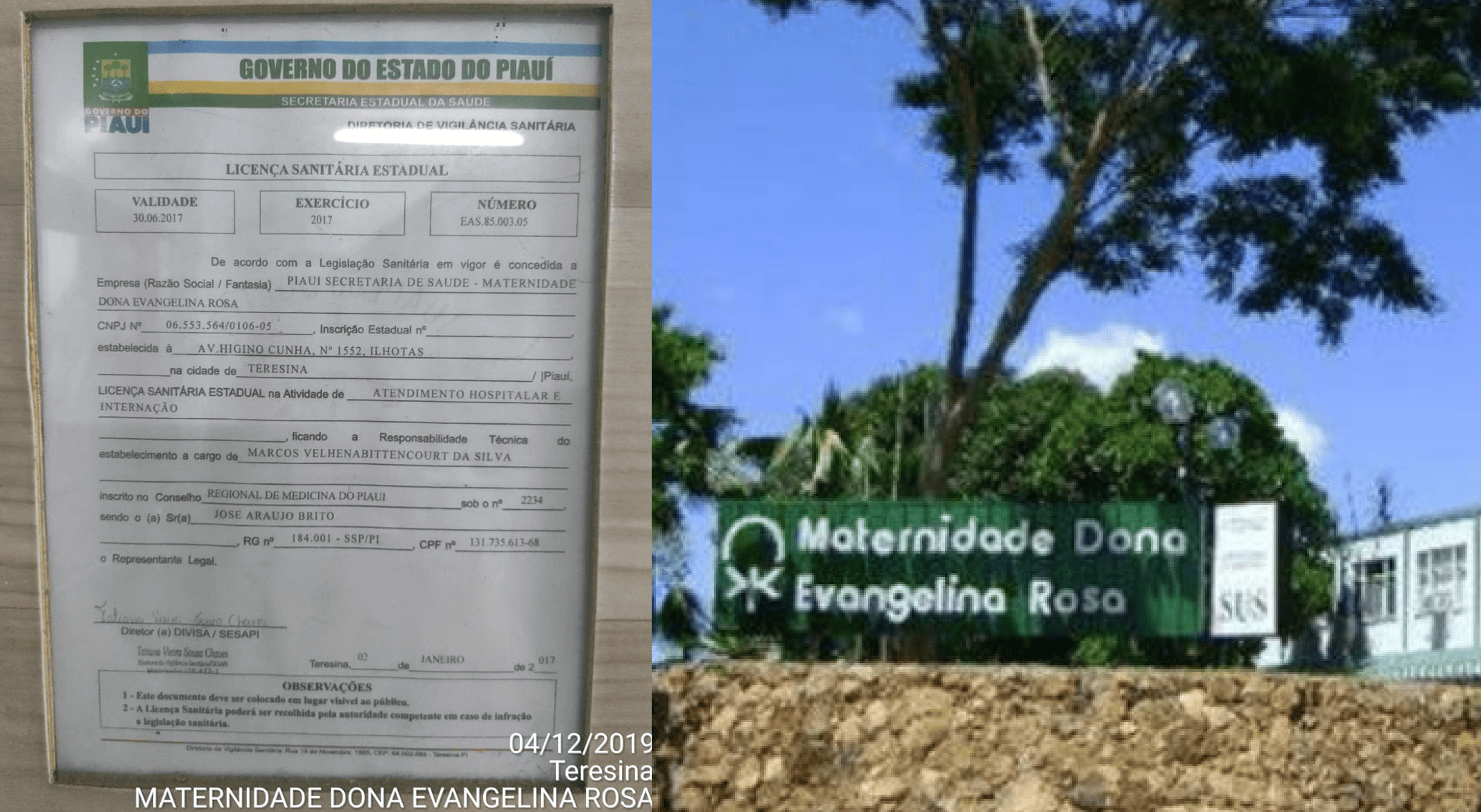 Maternidade Dona Evangelina Rosa está com a licença da Anvisa vencida