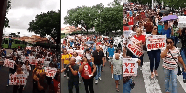 Greve dos trabalhadores em Educação