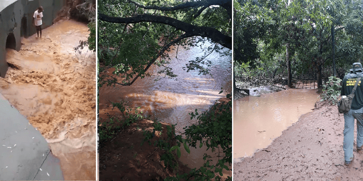 A água do rio mudou a cor e apresentou cheiro forte