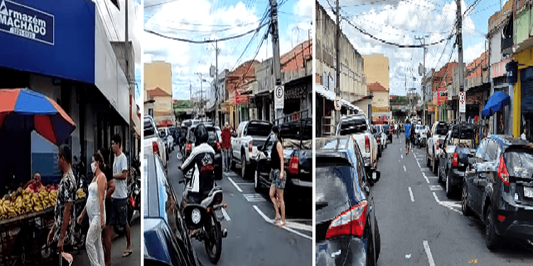 Ruas do Centro estão lotadas em pleno o período de isolamento