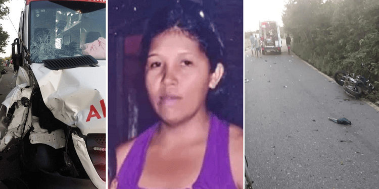 Mulher morre em acidente com ambulância do SAMU