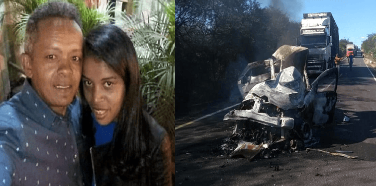 Casal que morreu carbonizado em acidente na BR-135