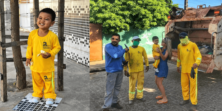 Menino de apenas 1 ano de idade desenvolve admiração pelos garis em Barras