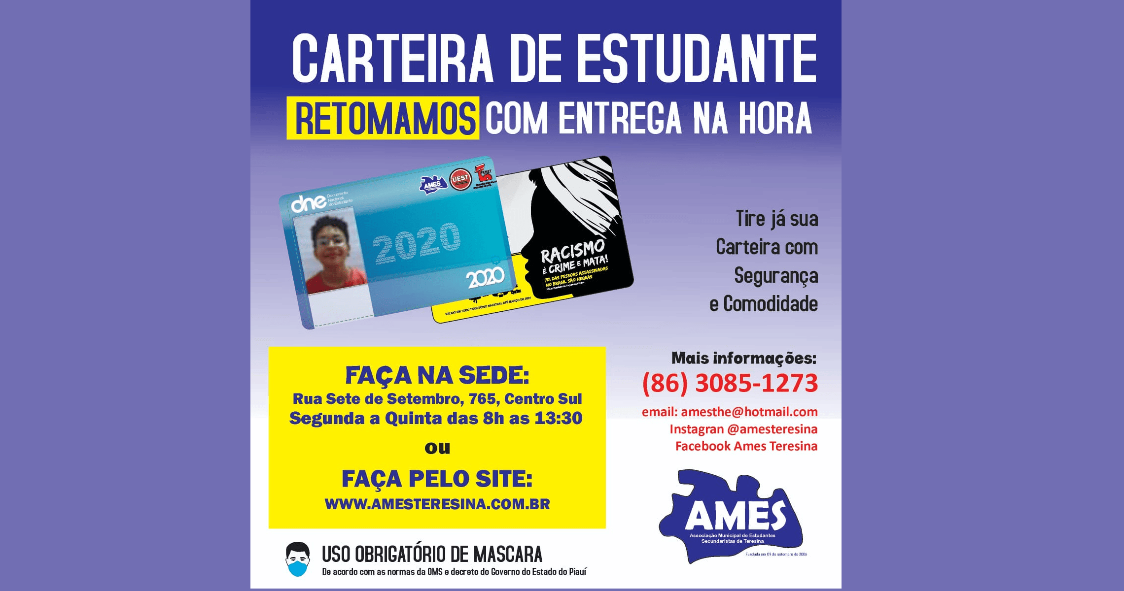 Carteiras estudantis voltam a ser entregues na hora em Teresina