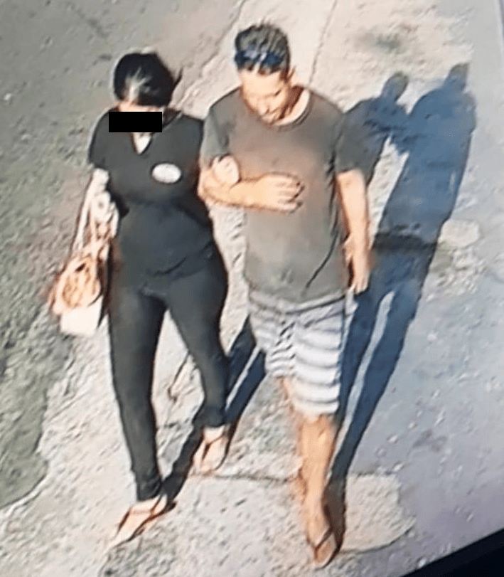 Suspeito caminha junto com a vítima
