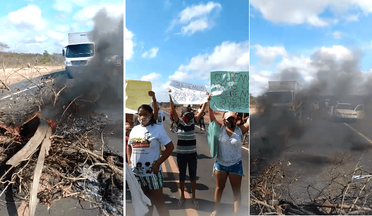 Manifestantes bloqueiam BR 316 em Demerval Lobão