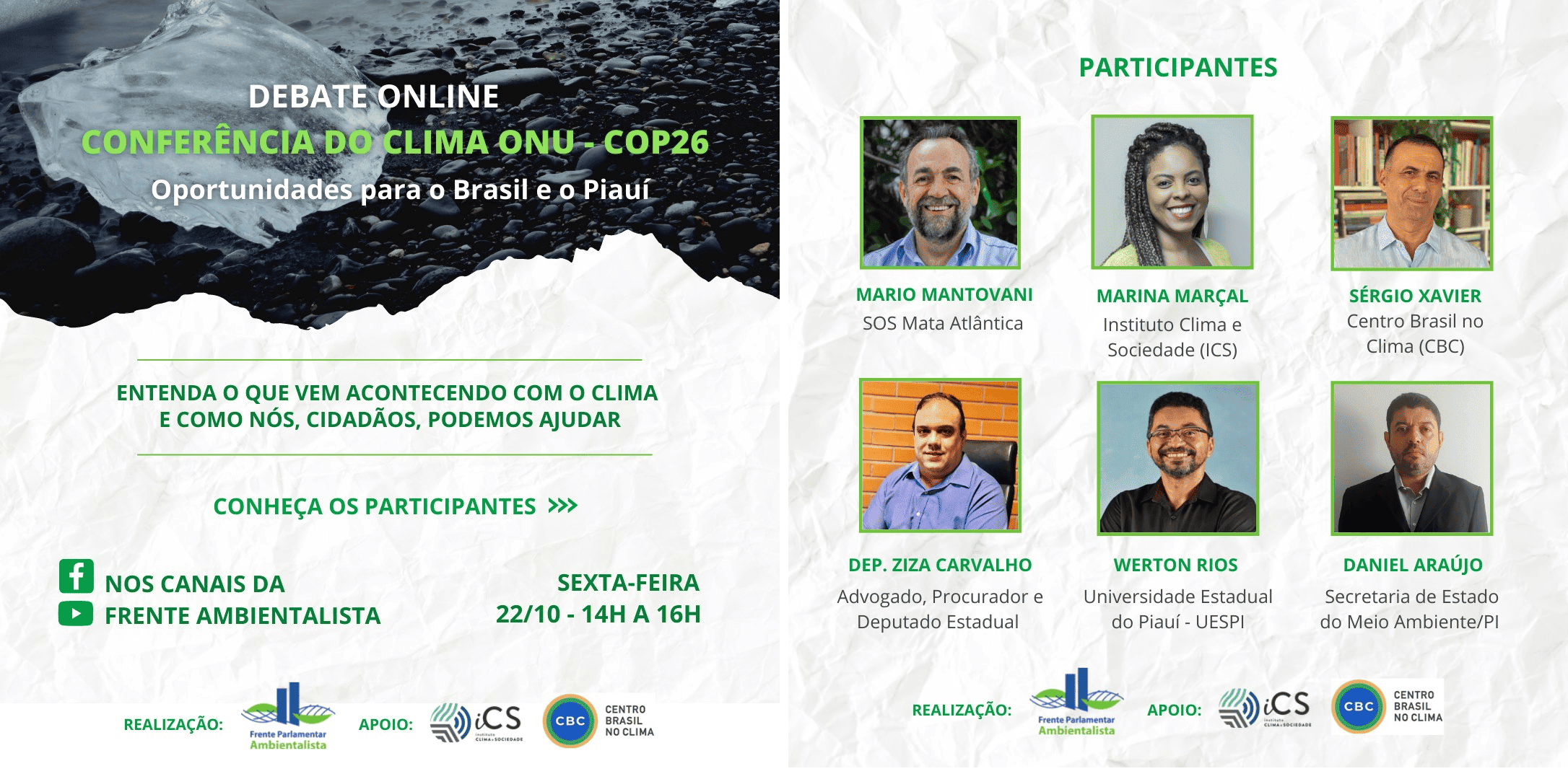 Live da Frente Ambientalista acontece nesta sexta-feira