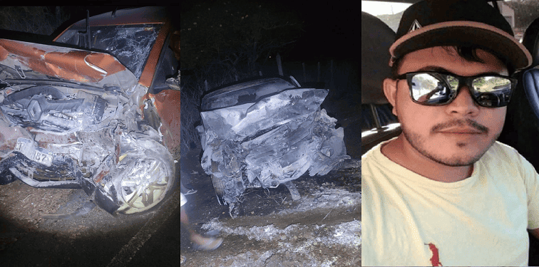 Jovem morre em colisão frontal entre carros