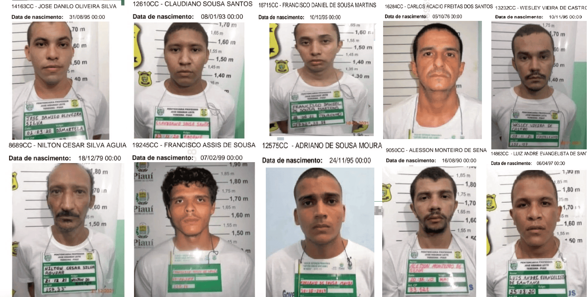 Presos que fugiram da Casa de Custódia de Teresina