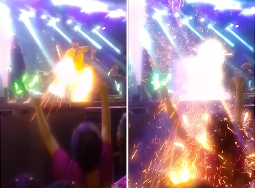 Adolescente pode perder a visão depois de ser atingida por fogos em show do Felipe Amorim