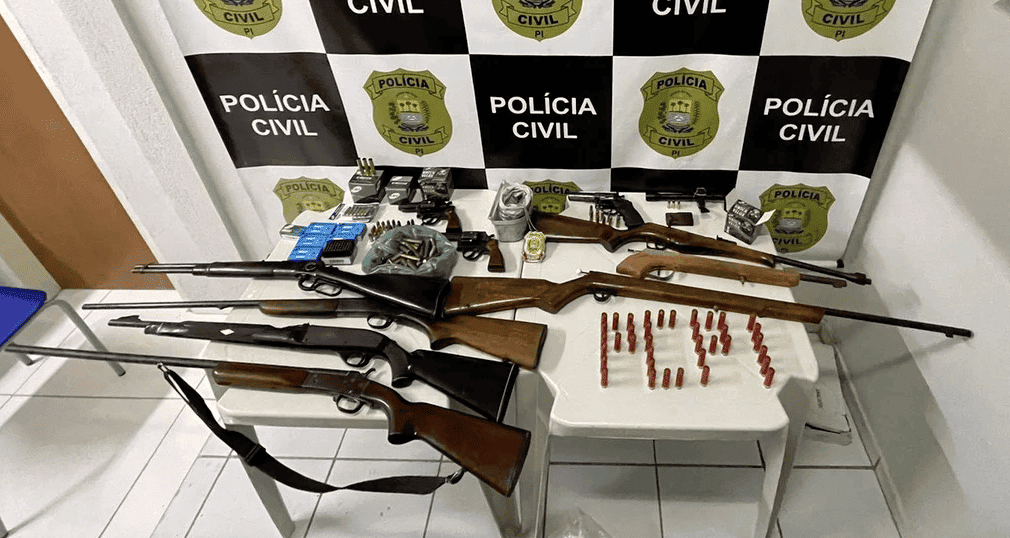 Armas apreendidas na operação