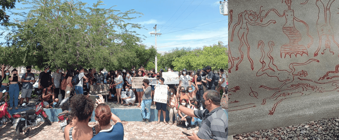 Aluno é detido pela PF por fazer desenho em banco de universidade e colegas protestam