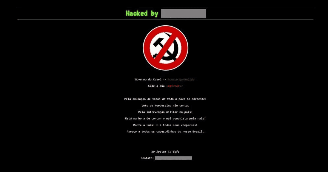 Páginas dos sites do Governo do Estado do Ceará são alvos de hackers