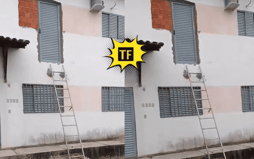 Moradora coloca porta no lugar de janela e chama atenção