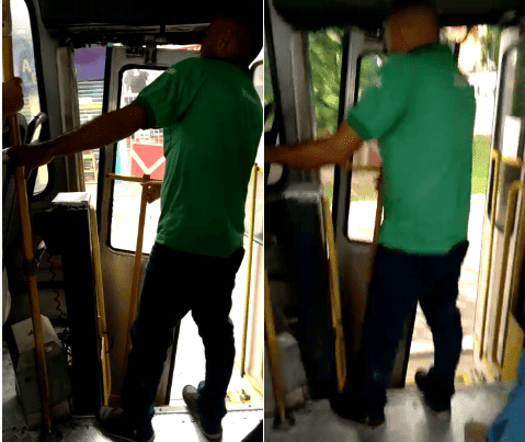 Porta de ônibus cai e passageiros são obrigados a saírem do veículo