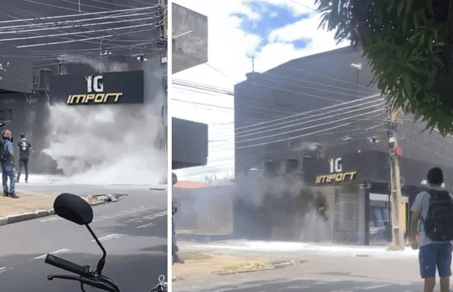 Loja de importados pega fogo na avenida principal do Dirceu