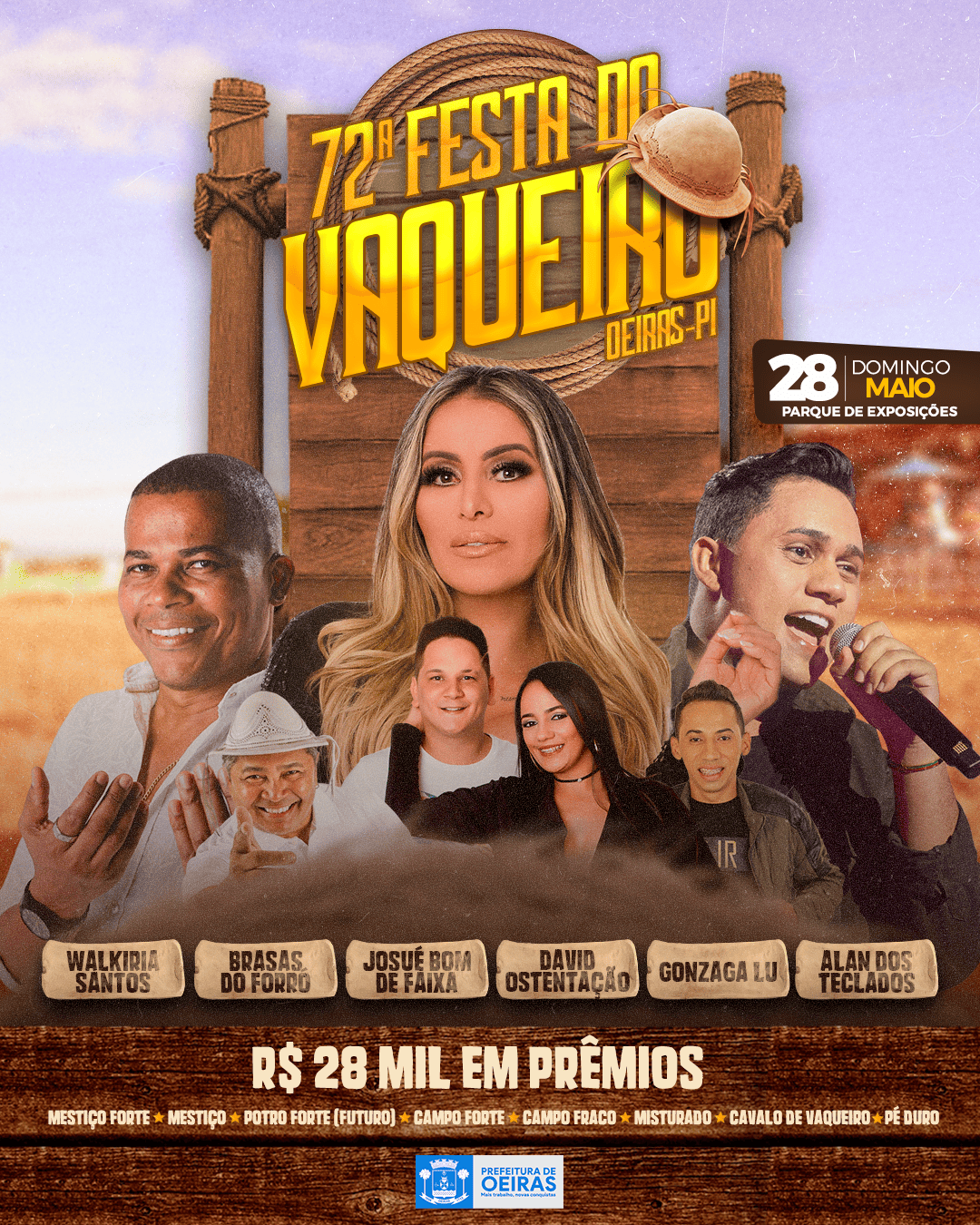 Atrações musicais da Festa do Vaqueiro