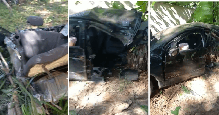Carro parte ao meio durante acidente em Teresina