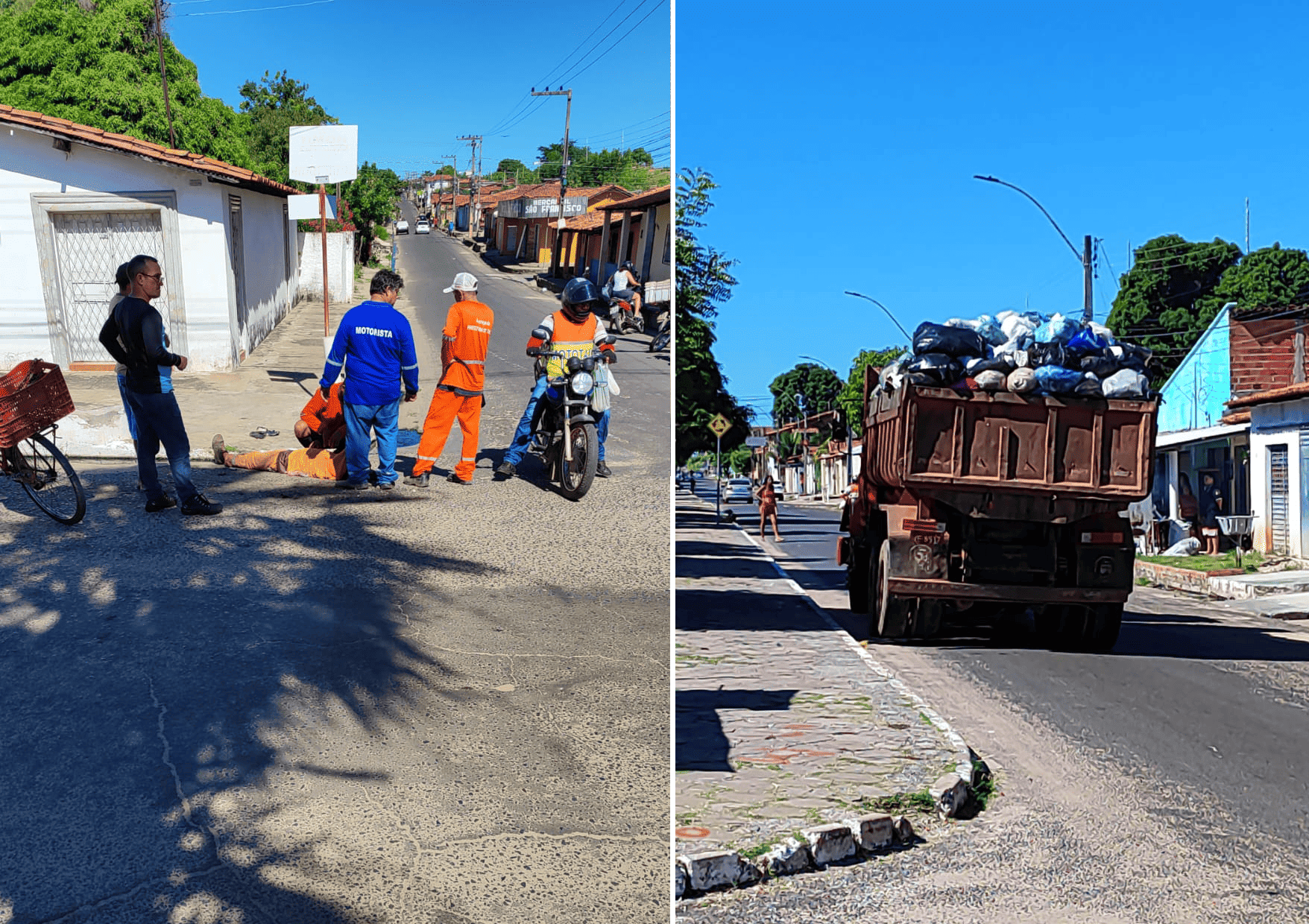Gari caiude caminhão de lixo em Timon
