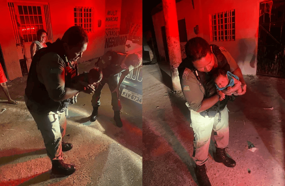 Bebê recebendo os primeiros socorros