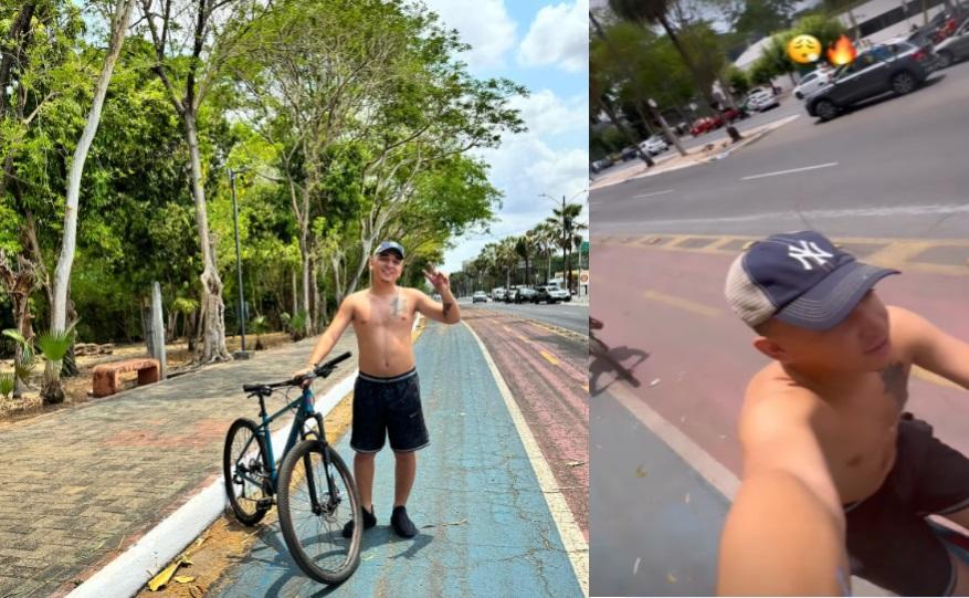 João Gomes pedalou na avenida Marechal Castelo Branco