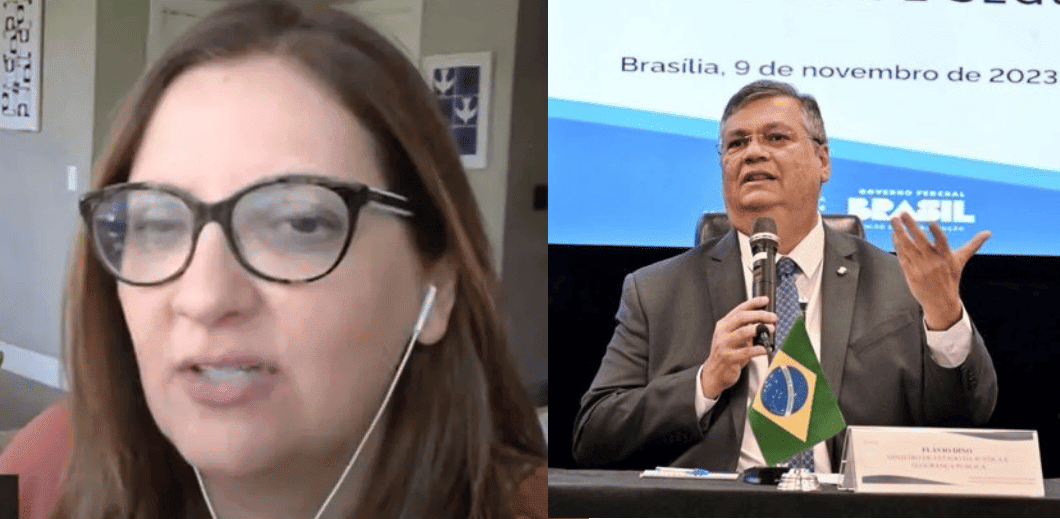 Jornalista Andreza Matais e Flávio Dino