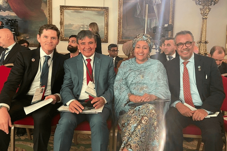 Rodger Voohries, Wellington Dias, Amina Mohammed e Tedros Ghebreyesus