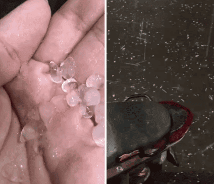 Moradores registram chuva de granizo em Pedro II