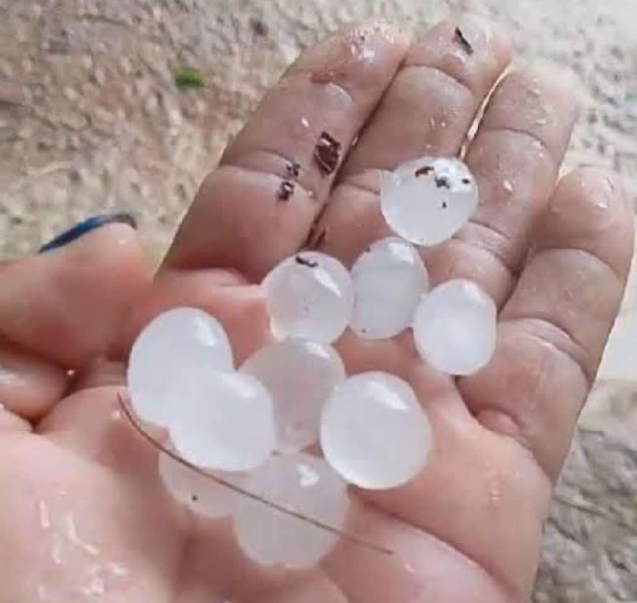 Chuva de granizo é registrada em Dom Inocêncio