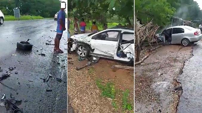 Colisão entre dois carros de passeio em Amarante