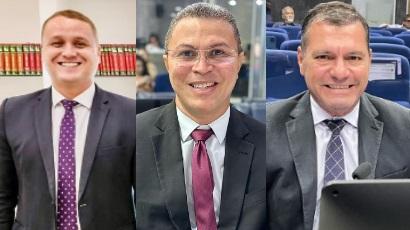 Vereadores Venâncio Cardoso,  Gustavo de Carvalho e Joaquim Caldas