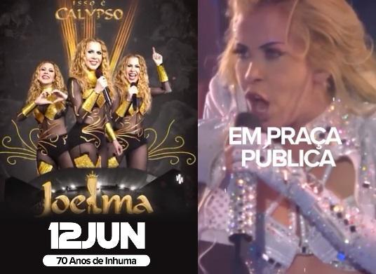O show de Joelma será realizado no Dia dos Namorados