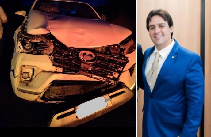 O deputado colidiu o carro contra um animal