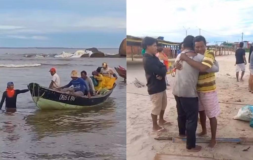 As famílias das vítimas os aguardavam na orla da praia