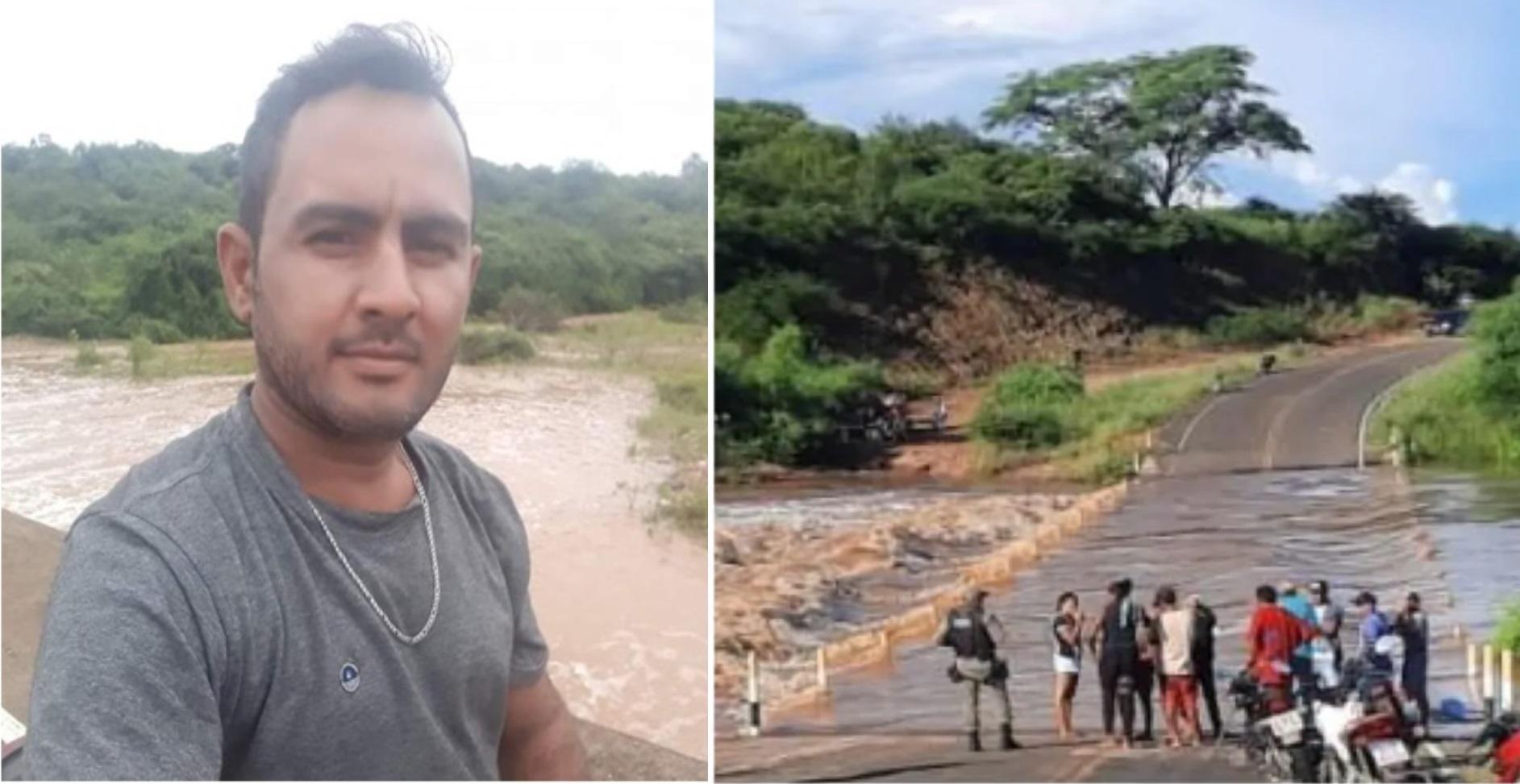 José Nilton de Sousa santos estava em uma motocicleta quando tentou atravessar a passagem molhada