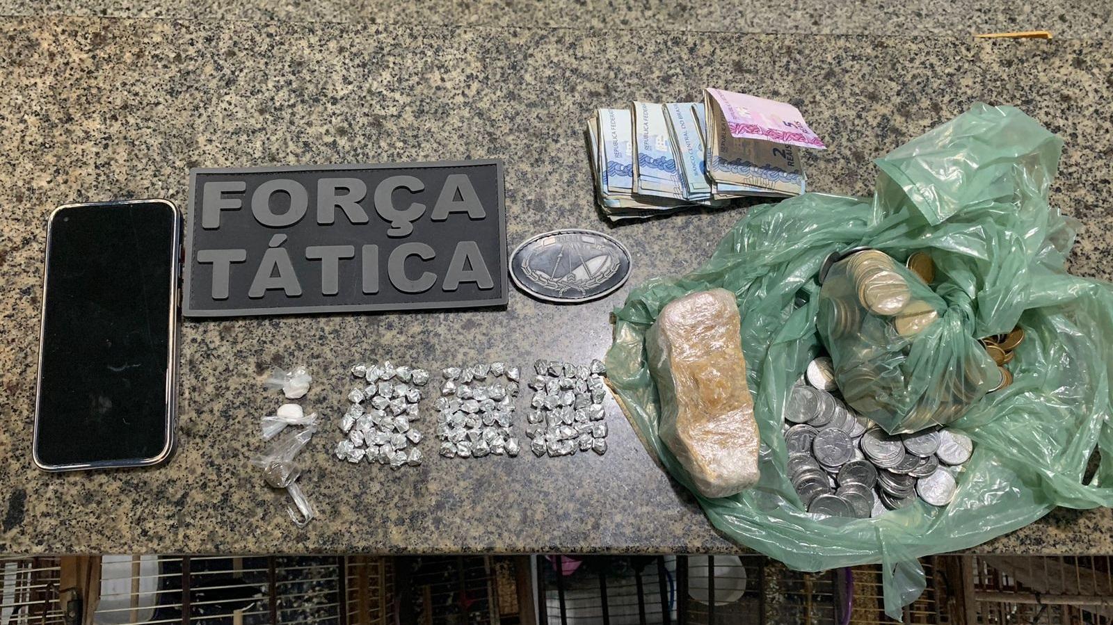 Material apreendido pela polícia