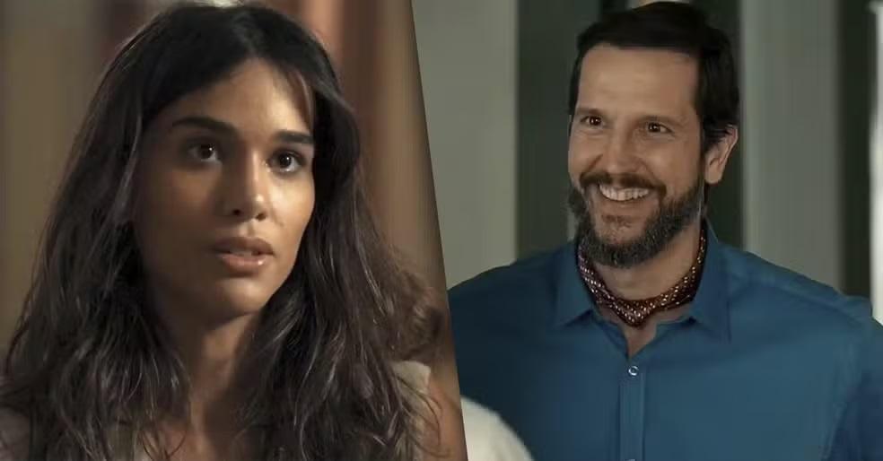 Mariana (Theresa Fonseca) pede abrigo a Egídio (Vladimir Brichta) em 'Renascer'