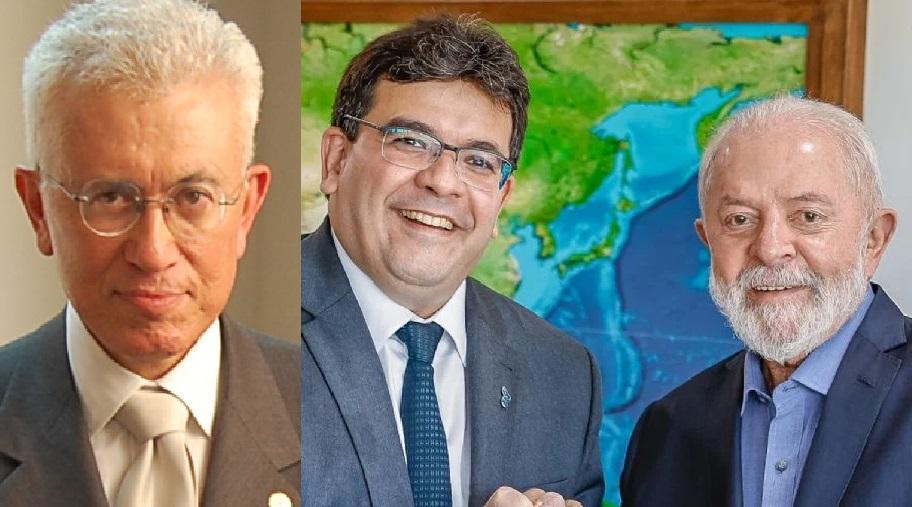 Roberto Mangabeira Unger à esquerda / Rafael Fonteles e Lula à direita
