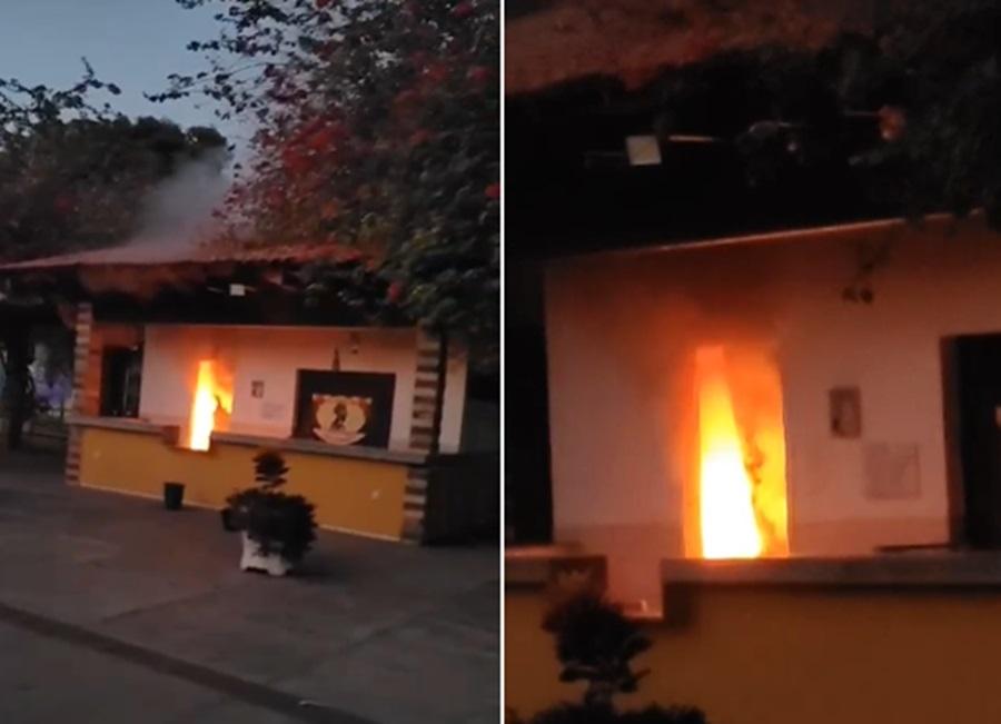 Quiosque pega fogo no Parque da Cidadania