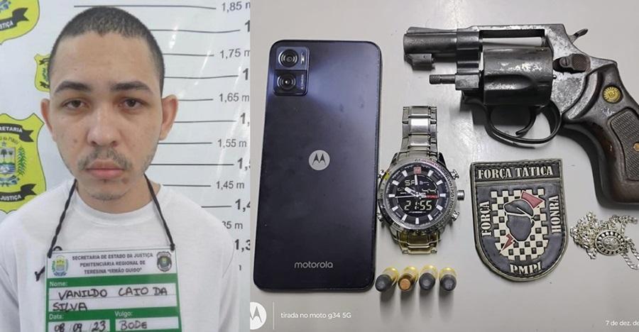 Vanildo foi flagrado com uma arma de fogo e munições
