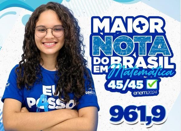 Nicole Silva está entre os candidatos que conseguiram a maior nota em Matemática no Enem