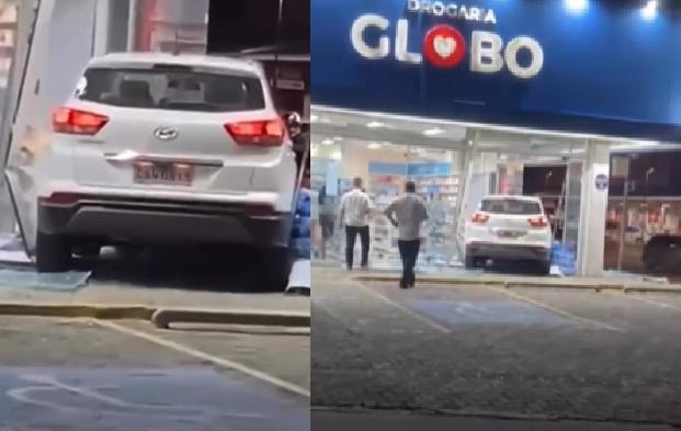 Mulher perde controle de veículo e invade drogaria na zona Leste de Teresina