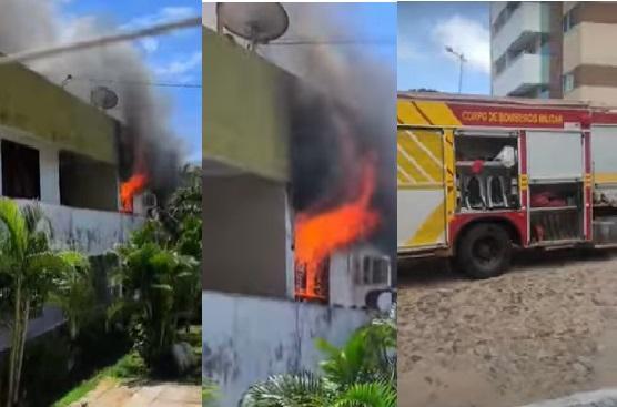 Fogo destrói apartamento em condomínio na cidade de Parnaíba