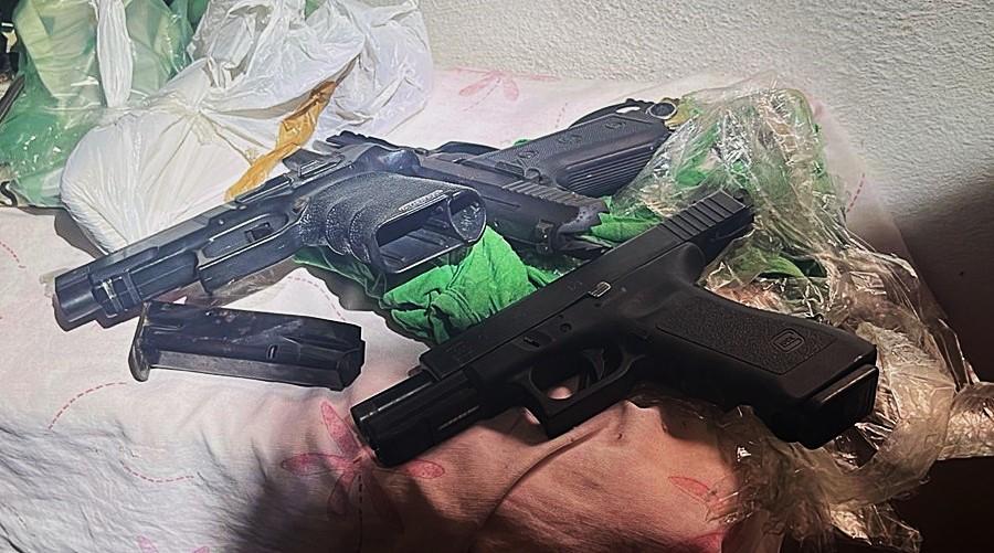 Armas de fogo apreendidas na casa da idosa
