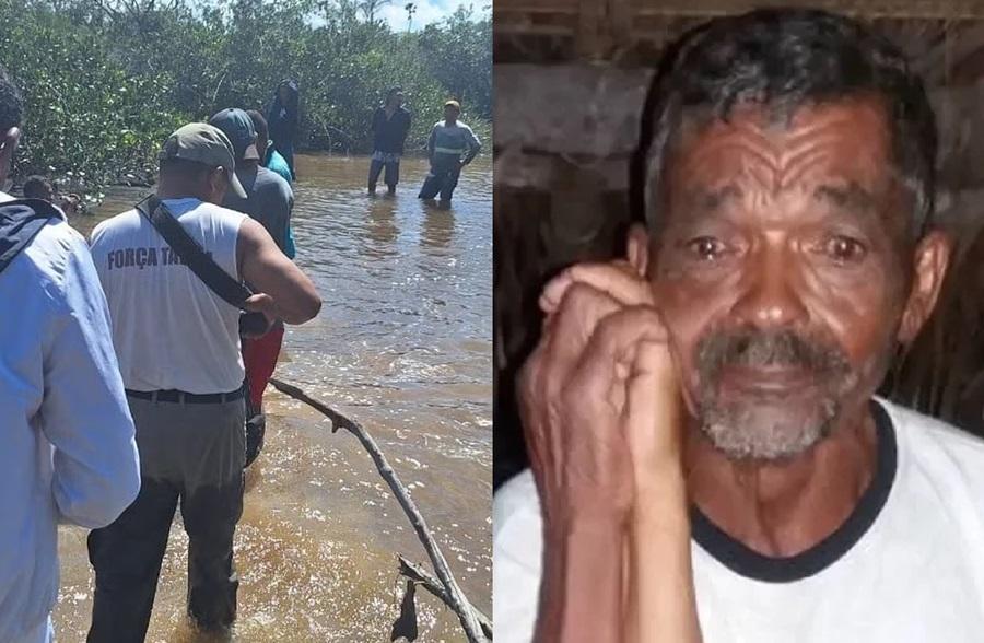 O idoso foi arrastado pela correnteza e acabou se afogando