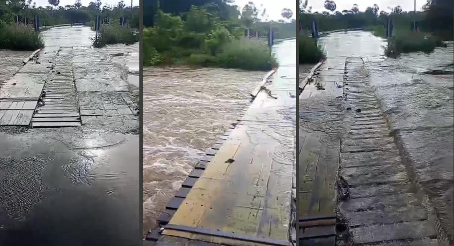 Rio transborda e alaga BR-222 em Piripiri