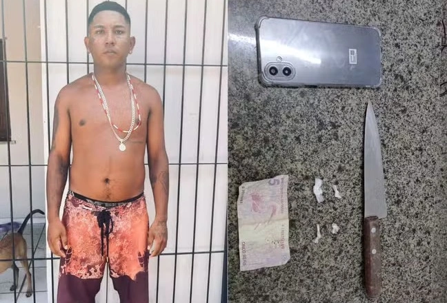 Criminoso tenta atacar policiais com faca e acaba baleado