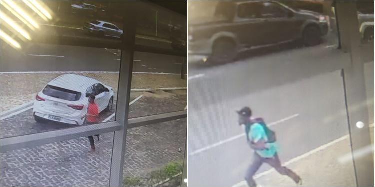 Imagens dos suspeitos durante fuga